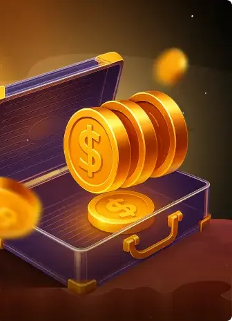 Gravira Casino app promo art: a case of gold coins